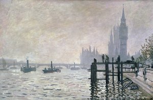 Temže pod Westminsterem, 1871 od Claude Monet